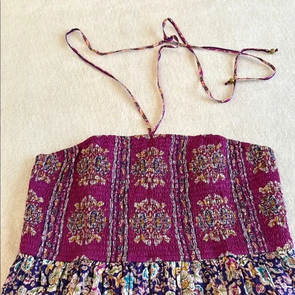 Maeve Floral Purple Maxi dress - Picture 2 of 5